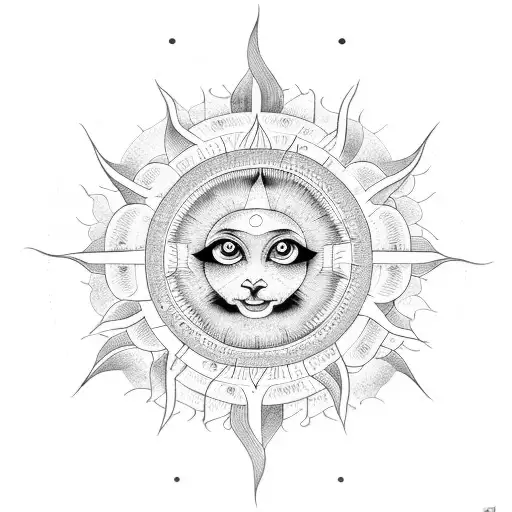 Sun With Chant On Circumference With Om