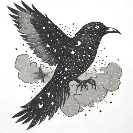 A Constellation Of Stars Forming The Shape Of A Bird In Flight