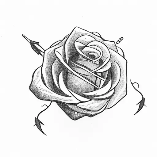 Arrow With Roses And Palm Trees