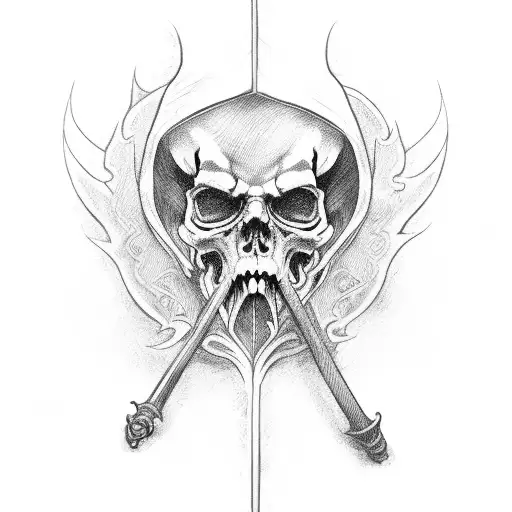 Grim Reaper With Scythe And Book Of Death