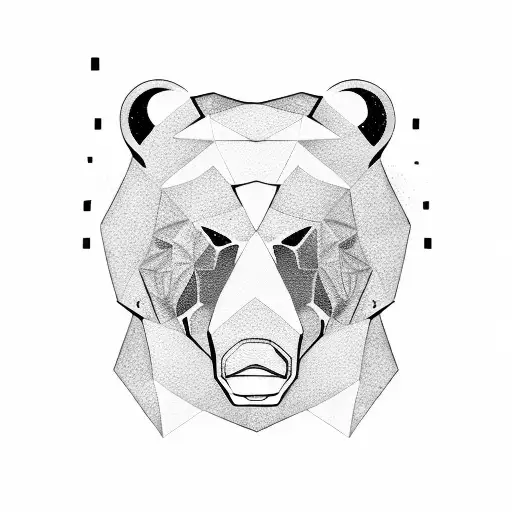 Bear Silhouette With A Tent In The Background