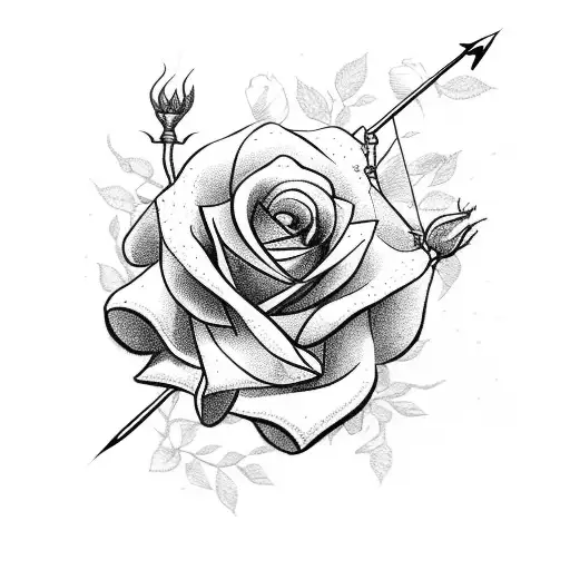 Bow And Arrow With Roses