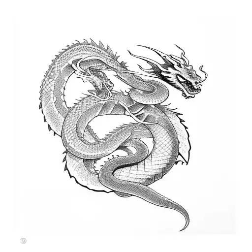 Snake And Dragon Figth