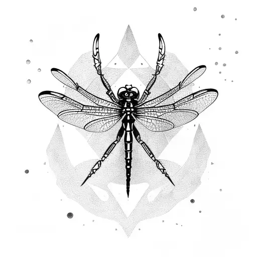 Dragonfly With Storm Background