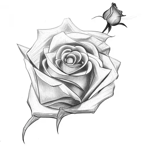 Create A Lineart Tattoo With A Rose And Athena