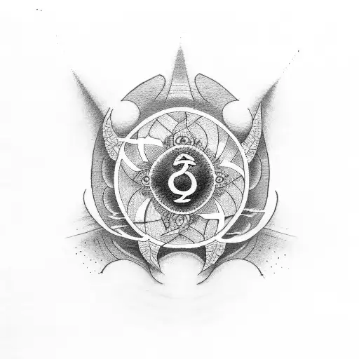 A Serene Beach Scene With A Zen Symbol Incorporated