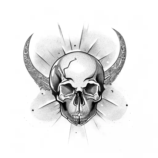 Skulls Calligraphy Black Letters