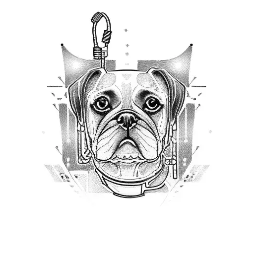 A Circuit Board Design With A Dog Silhouette Incorporated