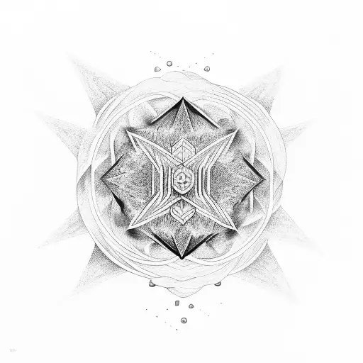 A Mystical Dmt-inspired Tattoo Depicting A Spiritual Journey Through Different Dimensions