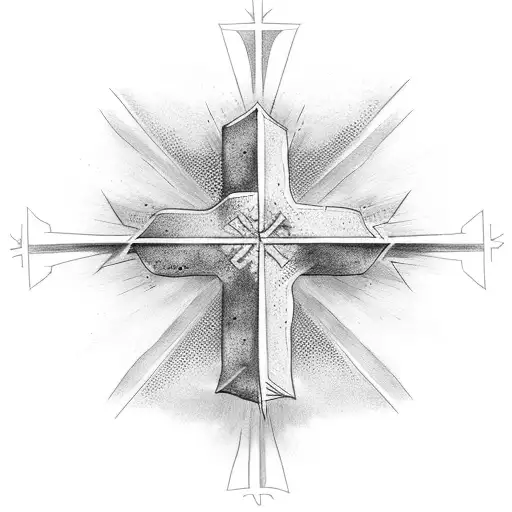 Christian Cross With Stars Around It