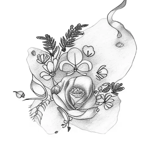 Dog Paw With Flowers