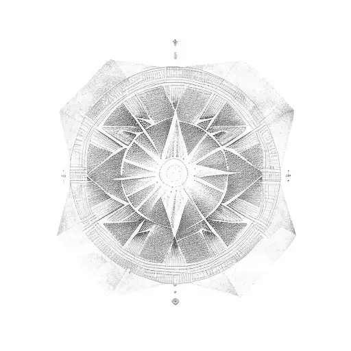 River Sunrise Geometric Circle Triangle