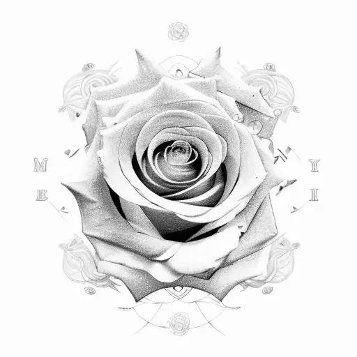 Rose Background With The Dates 1-4-1971 And 3-3-2008 Together With The Infinity Symbol