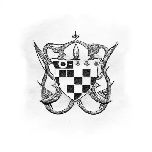 A Croatian Flag With A Football