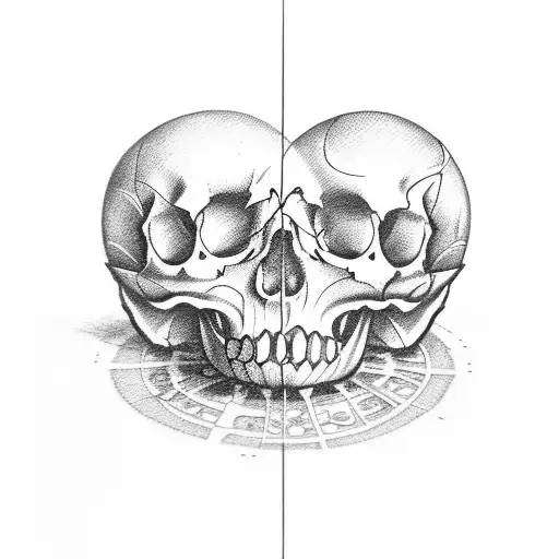 Simple Skull Biting 8 Ball