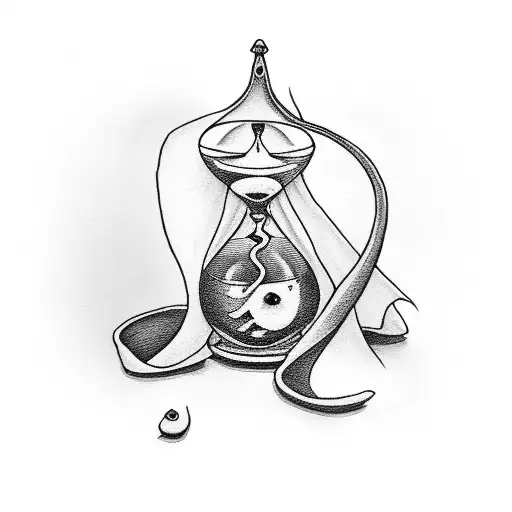 Grim Reaper Holding An Hourglass