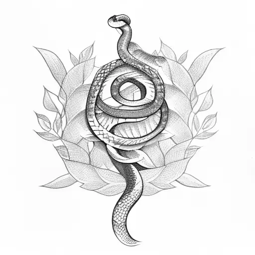 Snake With Leaves Thigh