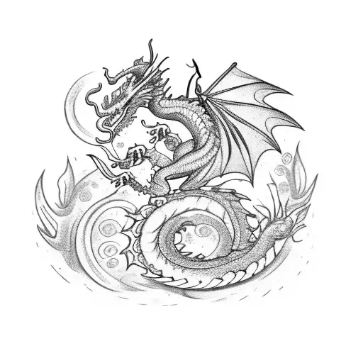 Dragon And Flowers