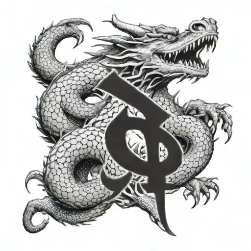 An Ancient Chinese Dragon Wrapped Around The Number 9