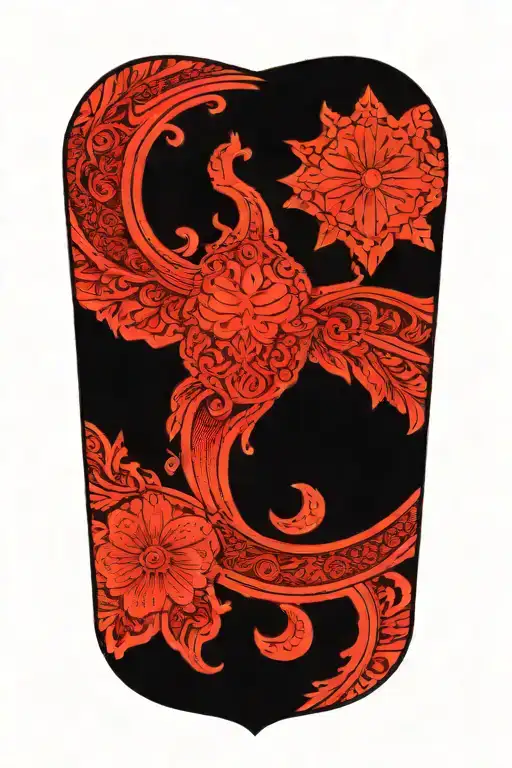 A Tattoo Design Featuring A Ukrainian Etno Pattern Combined With Elements Of North Mythology