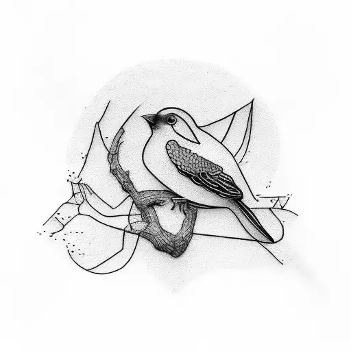 Bird Outline On A Wire