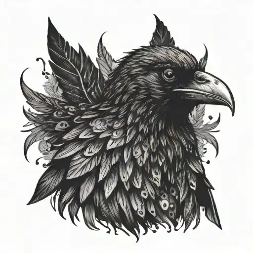 Mutant Crow With 4 Eyes Surroundedmutant Crow With 4 Eyes