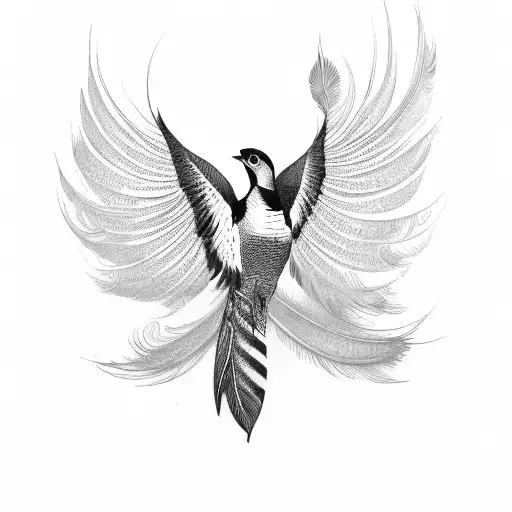 Pheasant Feather And Swallow