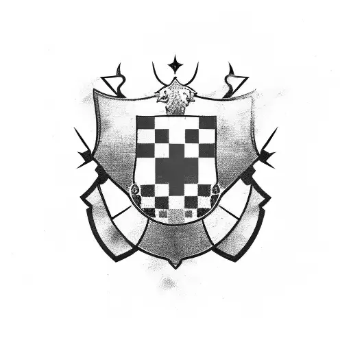 A Croatian Flag Merged With A Shield And A Football