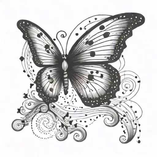 A Minimalist Design Of A Music Staff Turning Into Butterfly Antennas