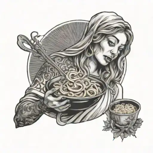 Maria Mother Of Jesus Christ Eating Ramen Noodles