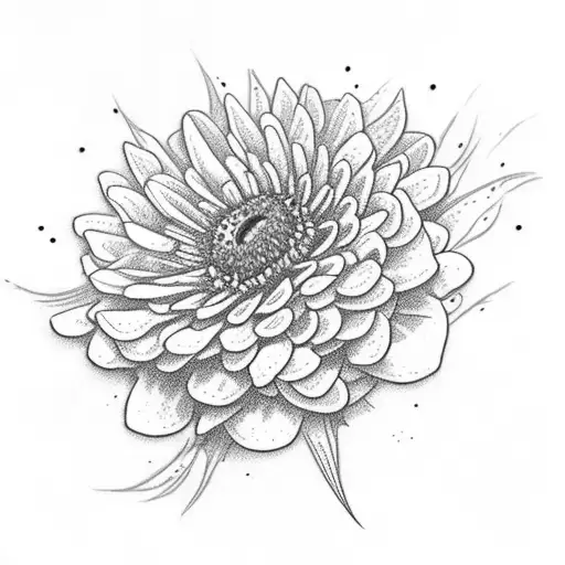 Aster Flower With Rose And Chrysanthemum