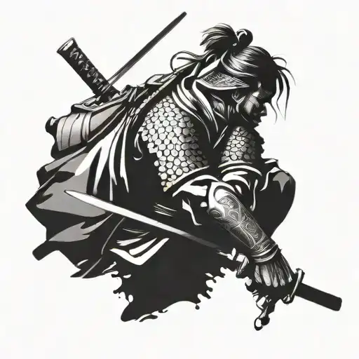 Samurai Warrior In Modern Urban Setting