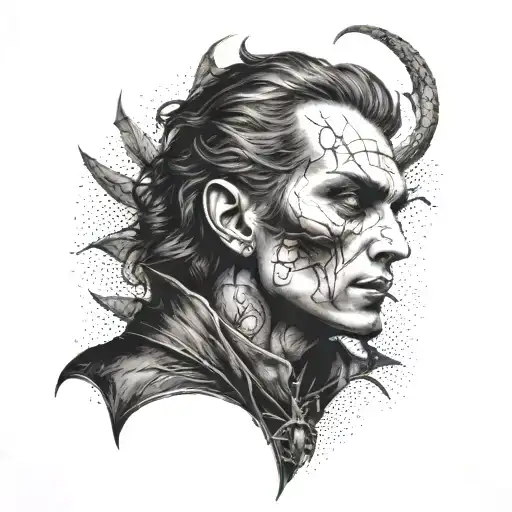 A Hauntingly Beautiful Gothic Portrait Of A Vampire With Dragon Scales