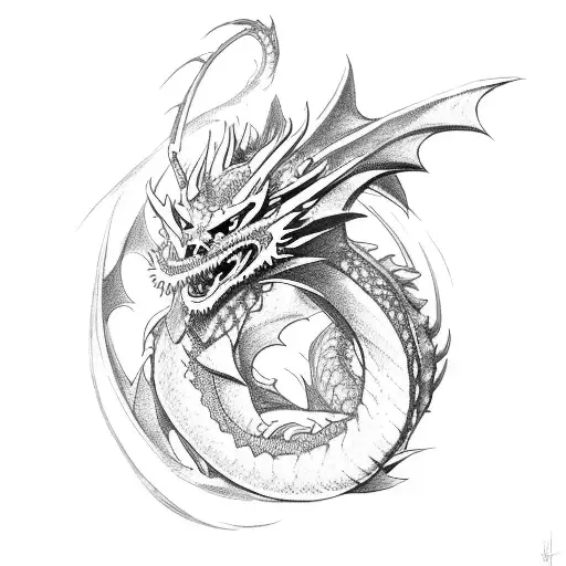 Dragon With A Warrior