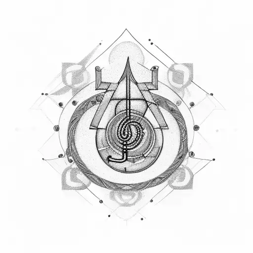 An Abstract Design Combining Electrical Symbols And A Treble Clef