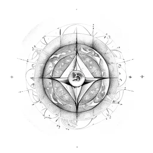 A Half Moon With Astrological And Influences From The Band Pink Floyd