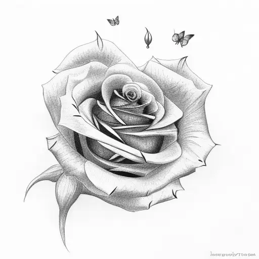 Rose With A Butterfly