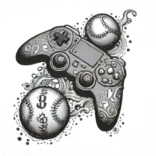 A Gaming Controller Morphing Into A Softball With The Number 38 Subtly Integrated