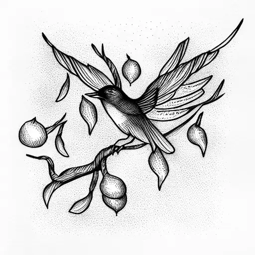 Bird On A Lemon Branch