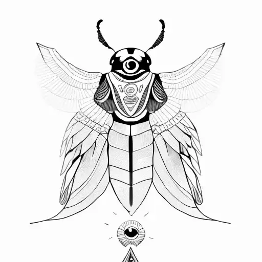 Egyptian Scarab Holding Sun