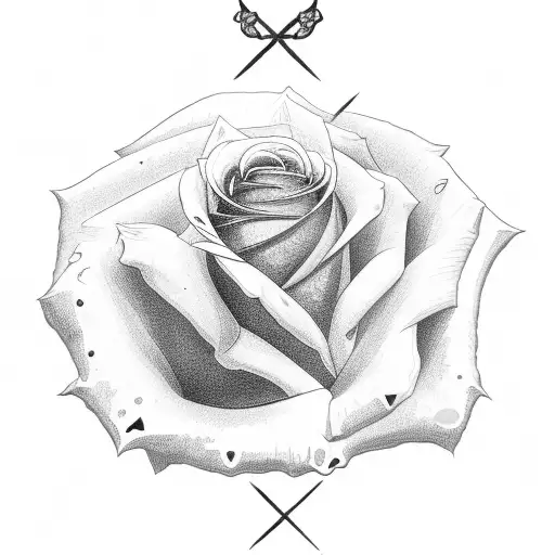 Rose With Cross And Skulls