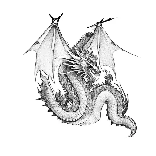 Dragon With Birds