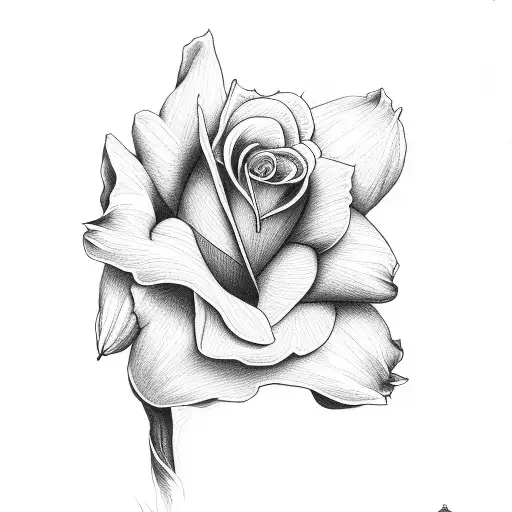 Rose And Daffodil Flower