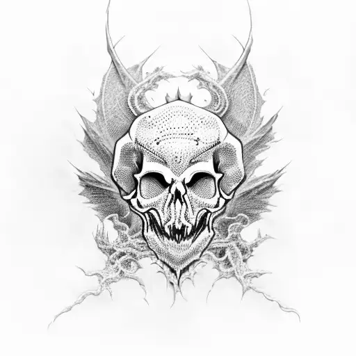 Black Dragon Skull