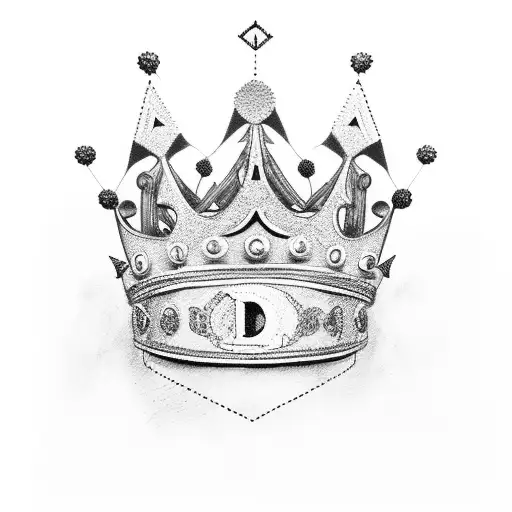 Letter D With Crown On Top & The City Under The D