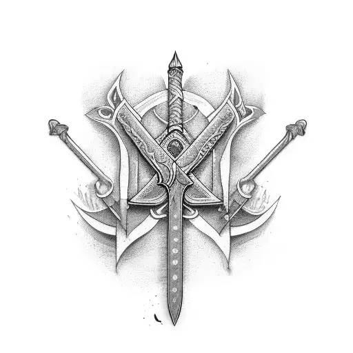 Sword Tattoo With Simi Colon For Mental Health