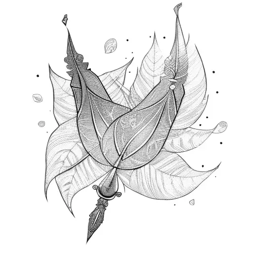 Indian Sword And Leaves