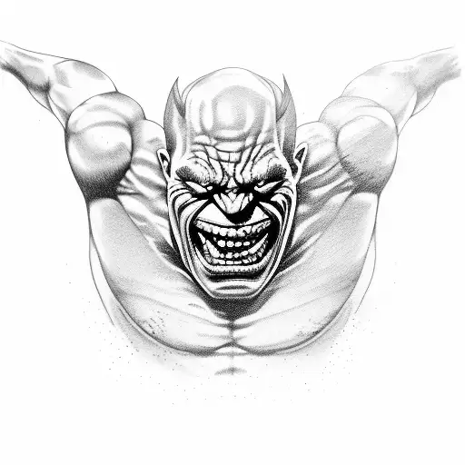 A Portrait Of The Incredible Hulk Mixed With Joker Epresenting The Duality Of Character