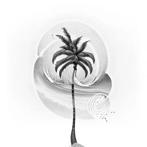 Palm Tree With Waves