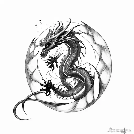 Dragon Noir Et Blanc